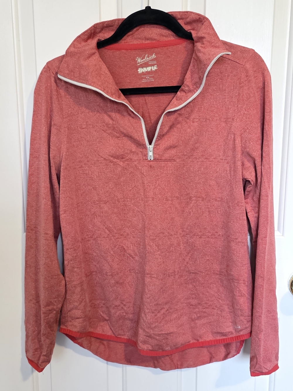 Woolrich Coral Pink Half-Zip Long Sleeve Pullover